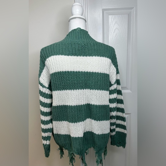 NWT CROCHETED DOLMAN SLEEVE SWEATER STRIPED - Picture 5 of 9